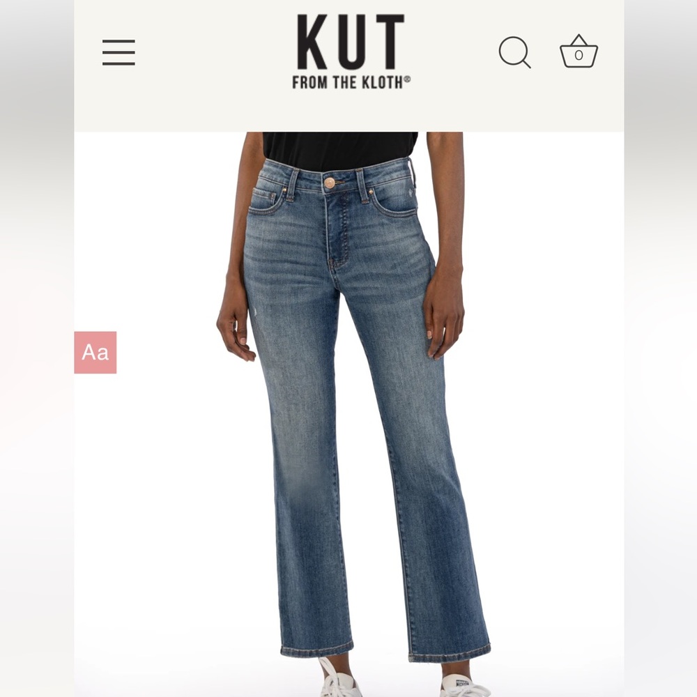 Kut Kelsey Fab Ab Cropped Flare Jeans